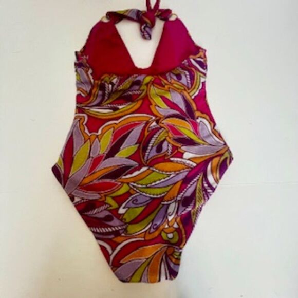 Becca by Rebecca Virtue 1 piece plunge neckline swimsuit tank shimmer poolside - Picture 5 of 9